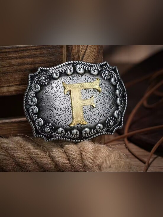 Letter M Initial western belt buckle A - Z Available Upon Request main image 9